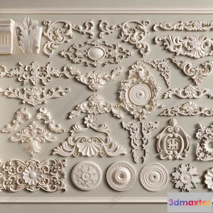 1381525 - Classic Detail 3D Models - Plaster 3D - 075 3D Max
