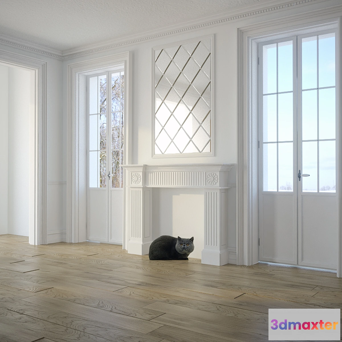 1393112 - Fireplace and stucco Harmony 3D Max