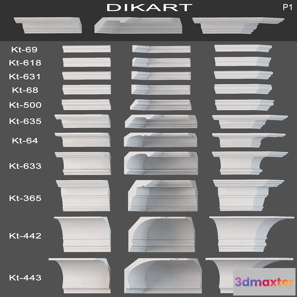 1404434 - Cornices Dikart (part 1) 3D Max