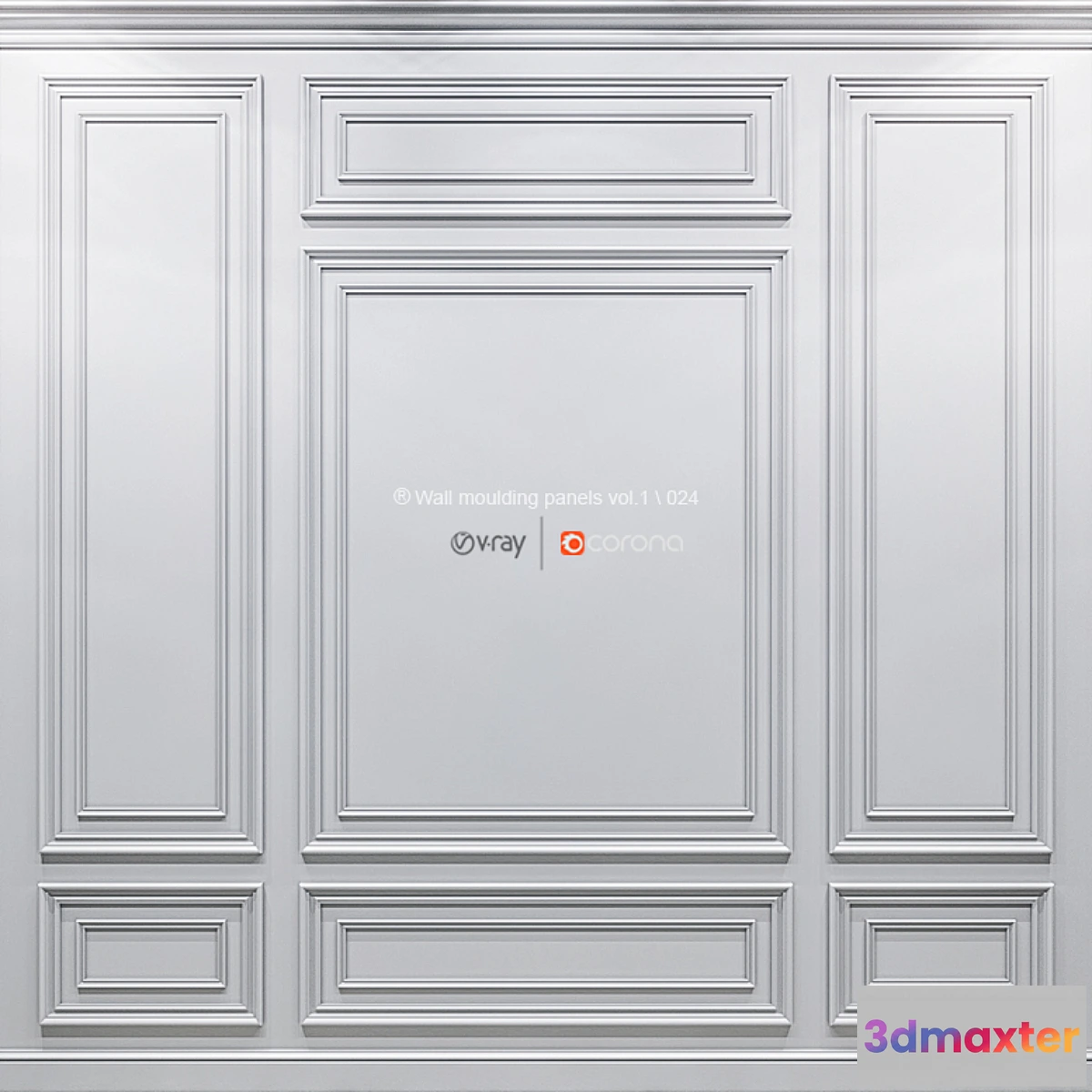 1422094 - Wall molding panels vol. 1.024 3D Max
