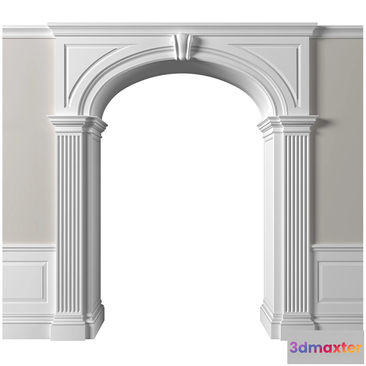 1449032 - Traditional Interior Arched Doorway Opening.Classic Wall paneling 3D Max