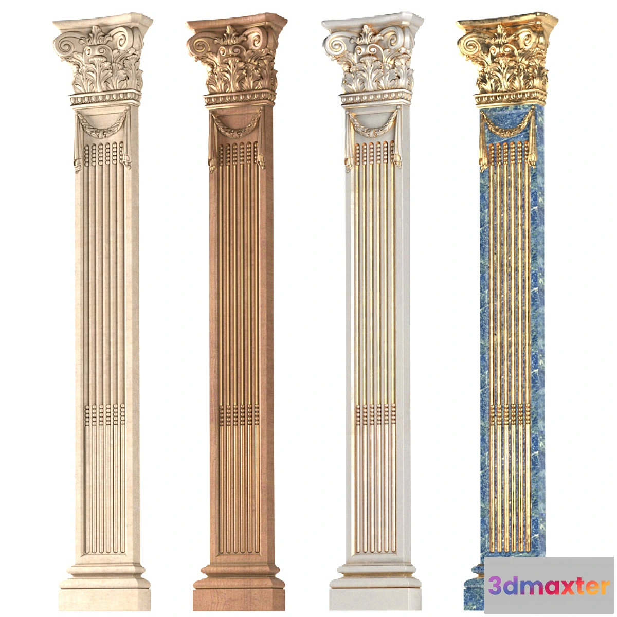 1449496 - Pilaster in classic style. 3D Max