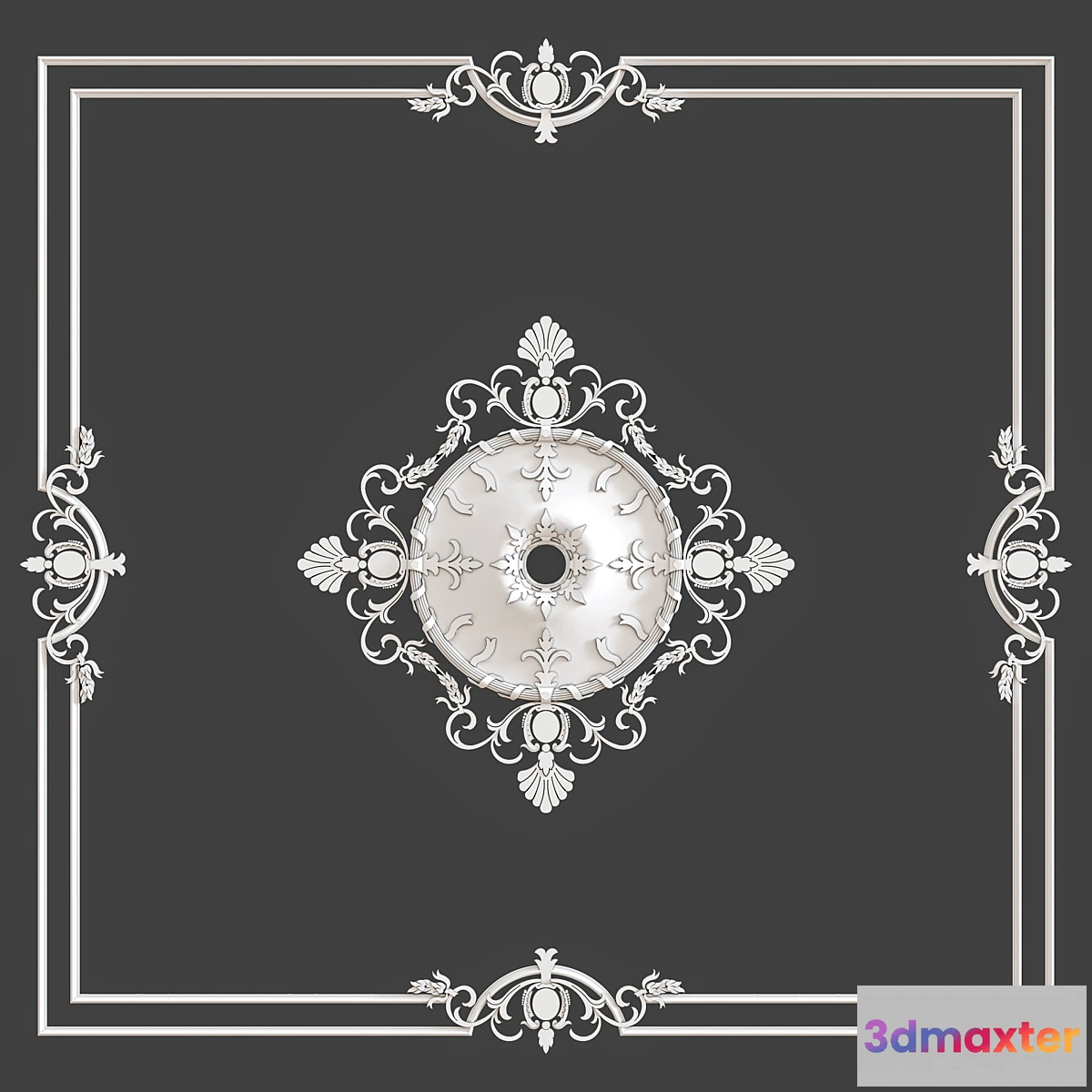 1451814 - Ceiling rosette (Plaster molding) 3D Max