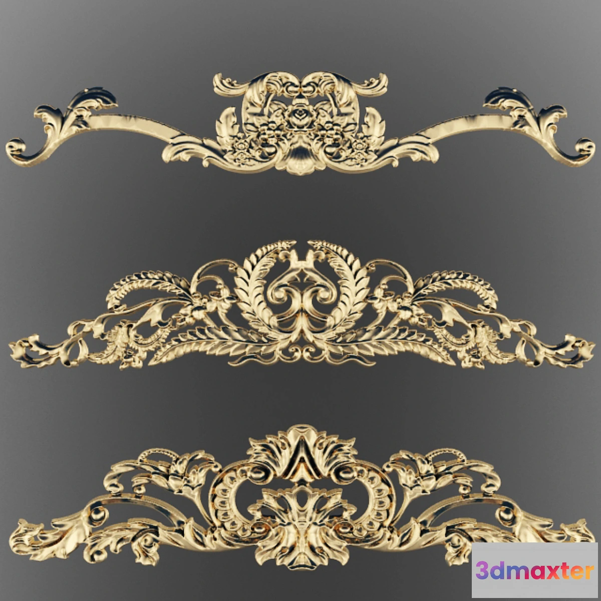 1458900 - Stucco crown carving. 3D Max
