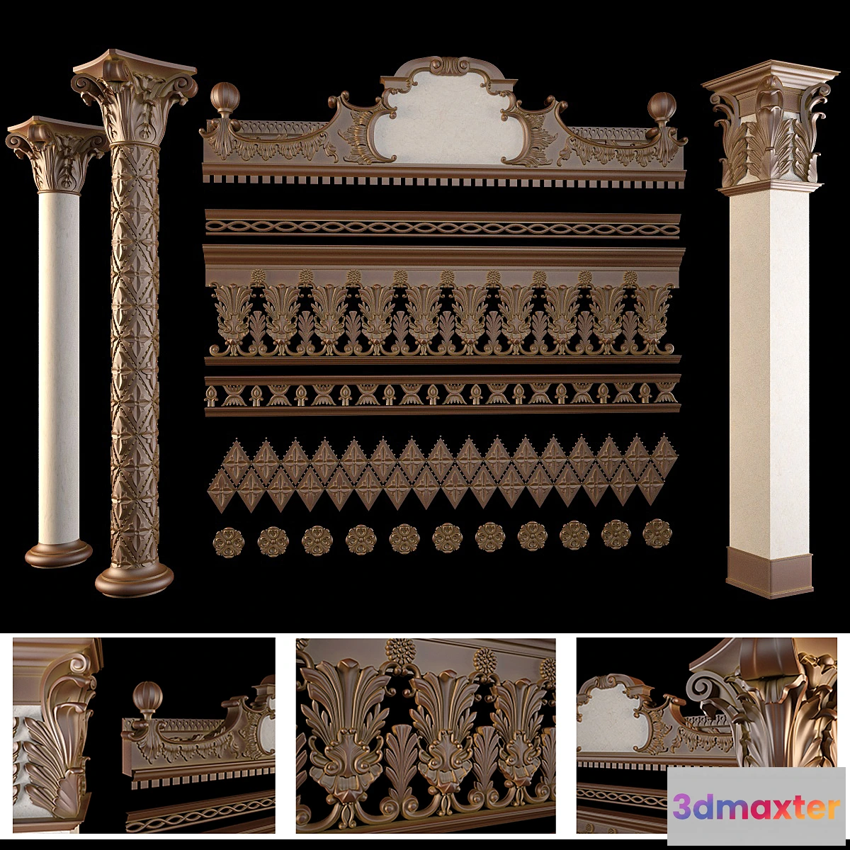 1473742 - The pediment columns friezes 3D Max