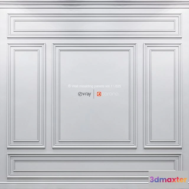 1541141 - Wall molding panels vol. 1.025 3D Max