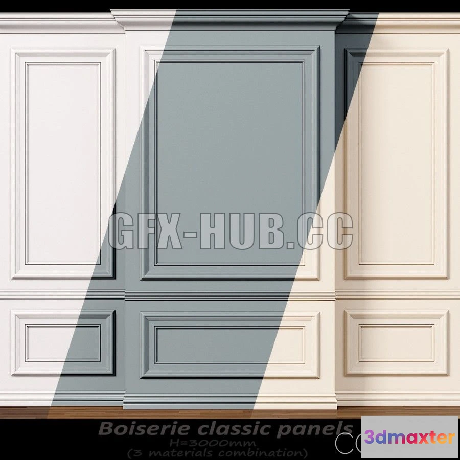 1564464 - Wall Molding 10 Boiserie Classic Panels 3D Max