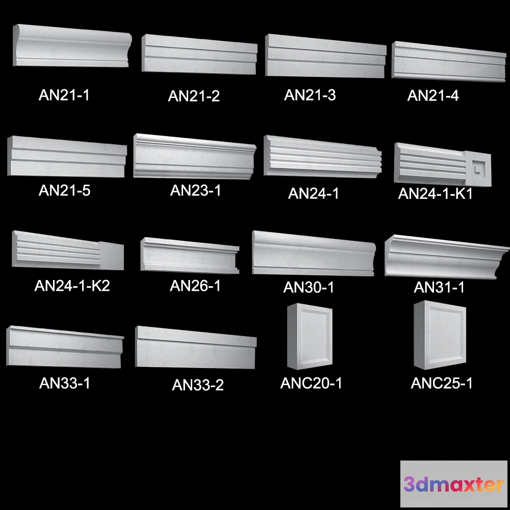 1597496 - decoration - Collection trims Arhio® (AN21-AN33) 3D Max