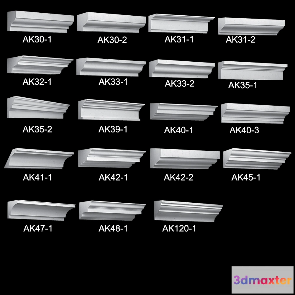 1597536 - decoration - Collection eaves Aria ® ( AK 30-AK120) 3D Max