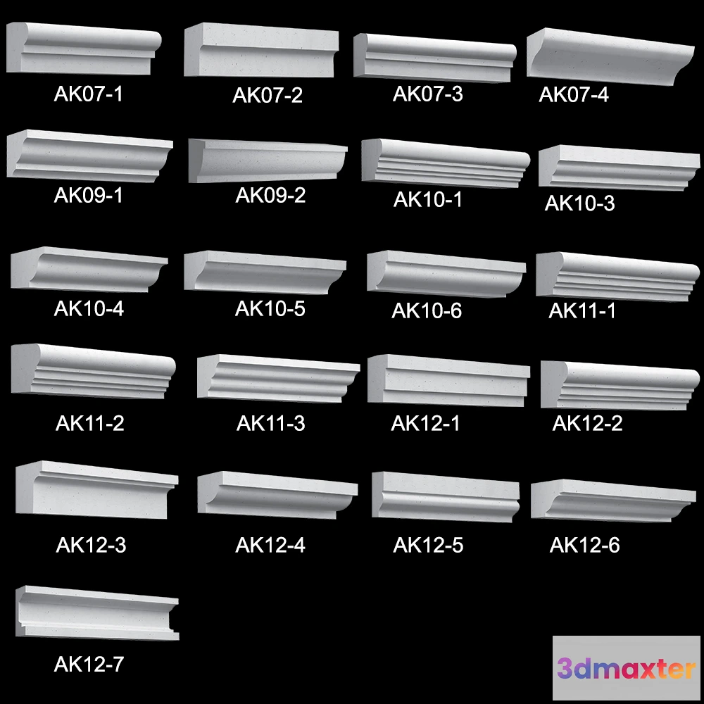 1597538 - decoration - Collection eaves Arhio® (AK07-AK12) 3D Max