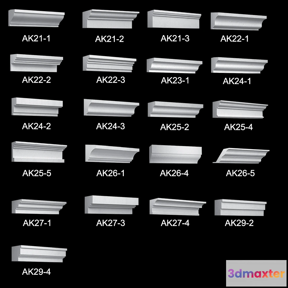 1597542 - decoration - Collection eaves Arhio® (AK21-AK29) 3D Max