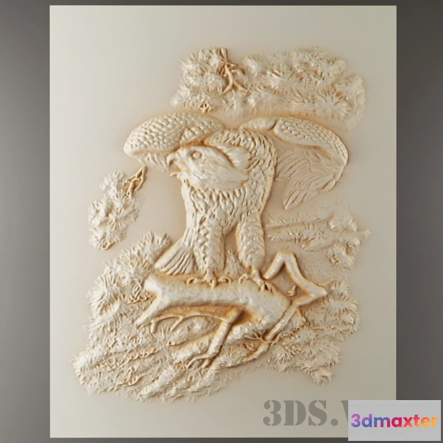 1597690 - decoration - Stucco bas-relief eagle 3D Max
