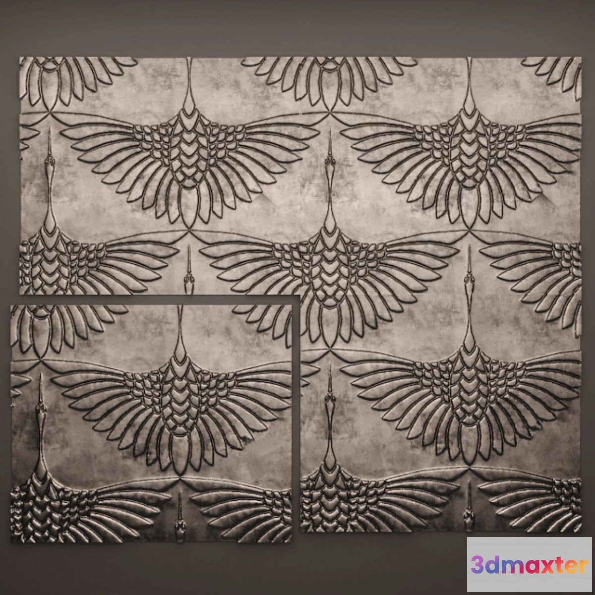 643359 - 3D panel futurism stork bird crane.