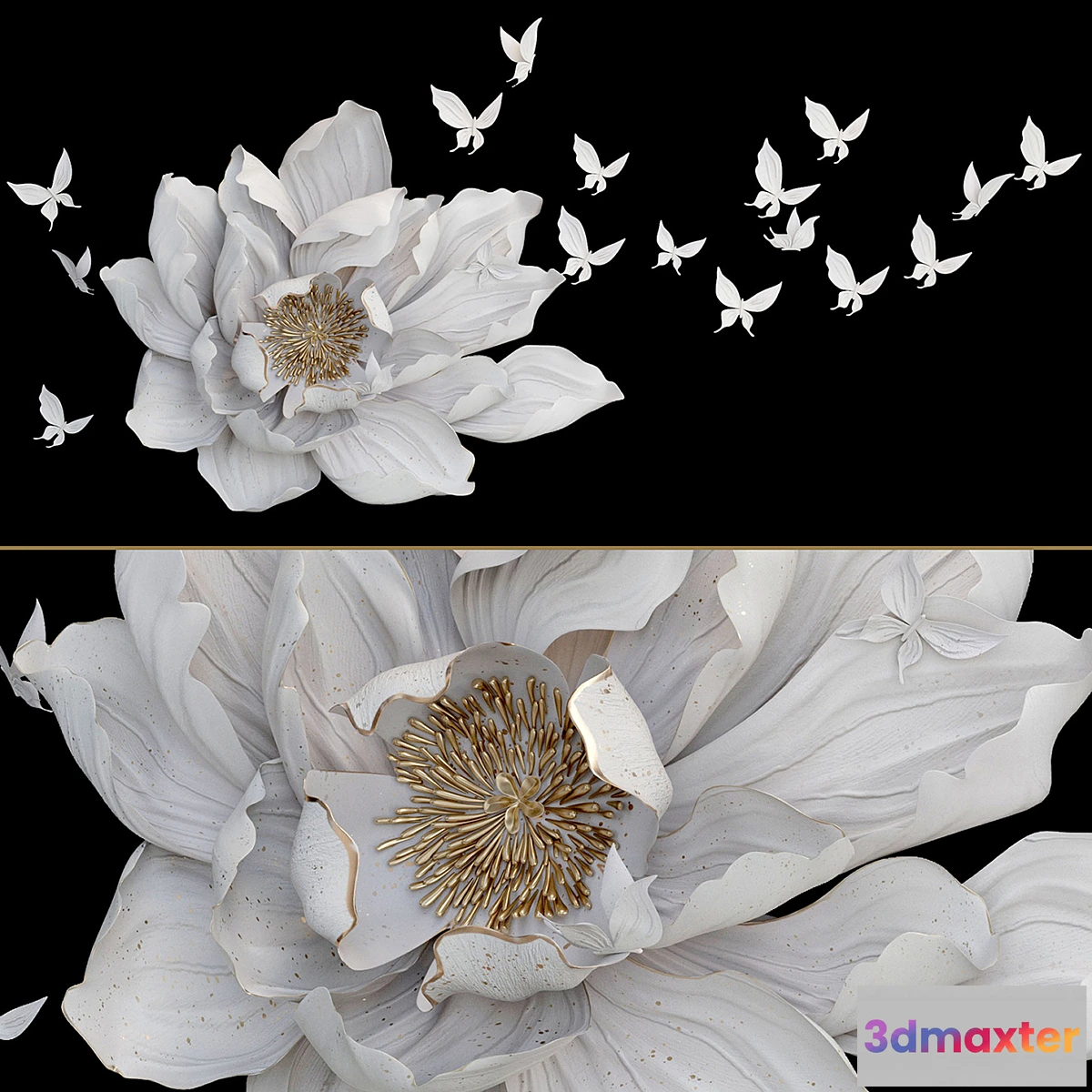 657063 - HP Decor_Wall Decor_Flower and Butterfly