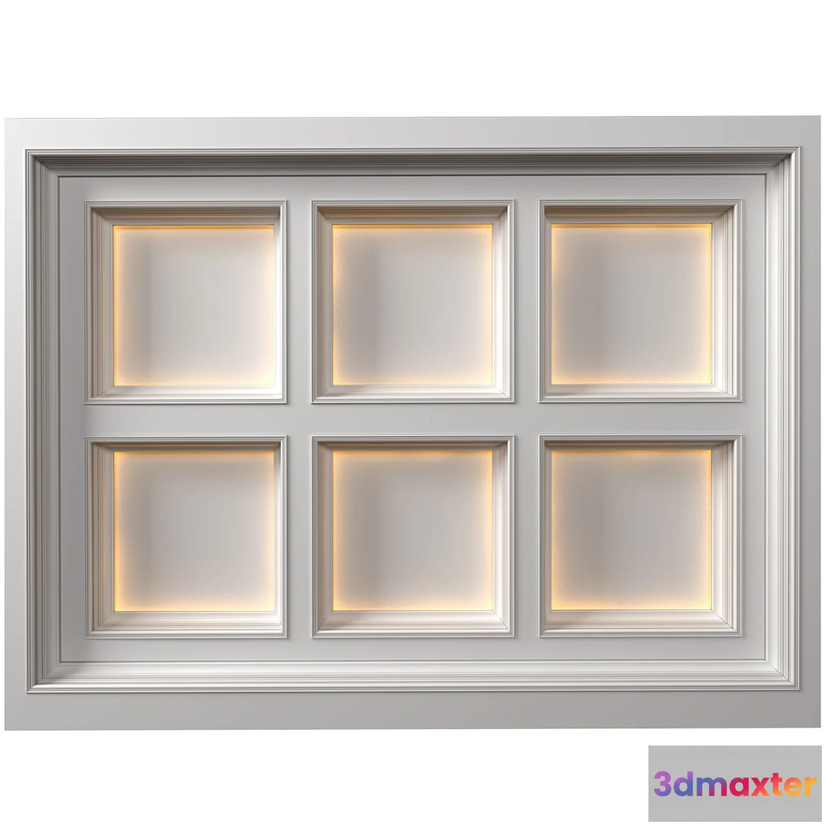 704614 - Modern coffered illuminated ceiling Art Deco style - No.2