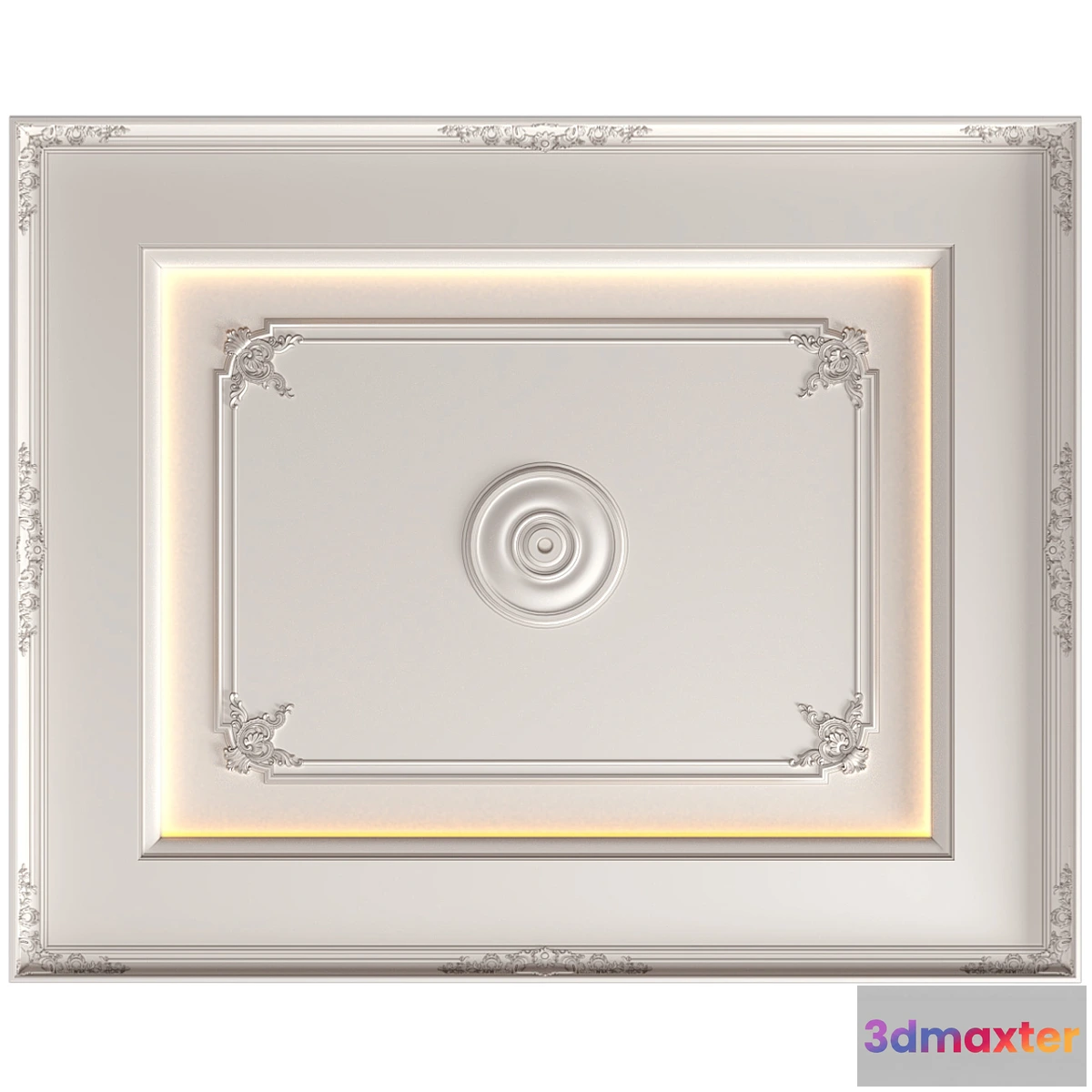 704646 - Modern coffered illuminated ceiling set Art Deco style - No.2