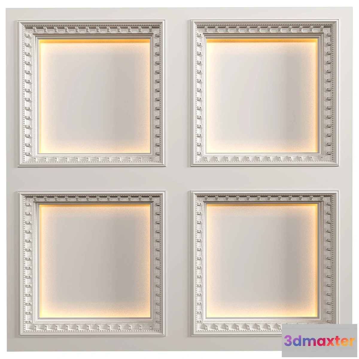 768653 - Modern coffered illuminated ceiling Art Deco style - No.3