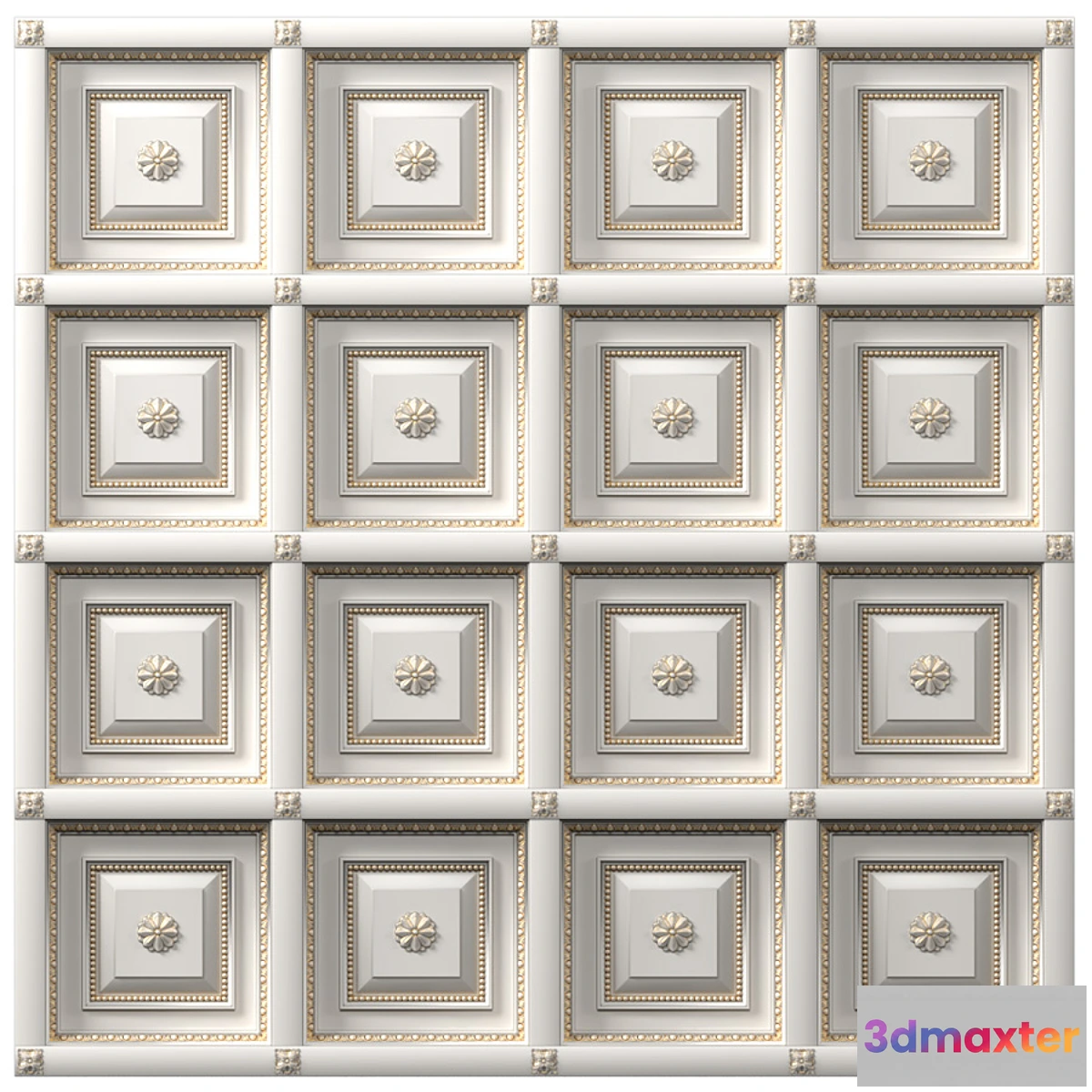 768665 - Classic coffered ceiling with gilding. Coffers Tile