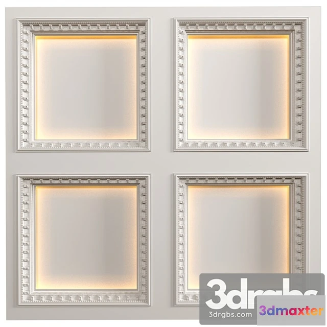 921544 - Coffered Ceiling With Illumination In Classic Modern Style Coffered Illuminated Seiling Loft Style