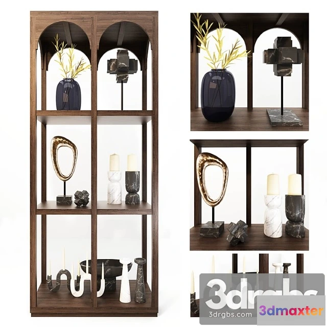 1018802 - Arched shelving with decor
