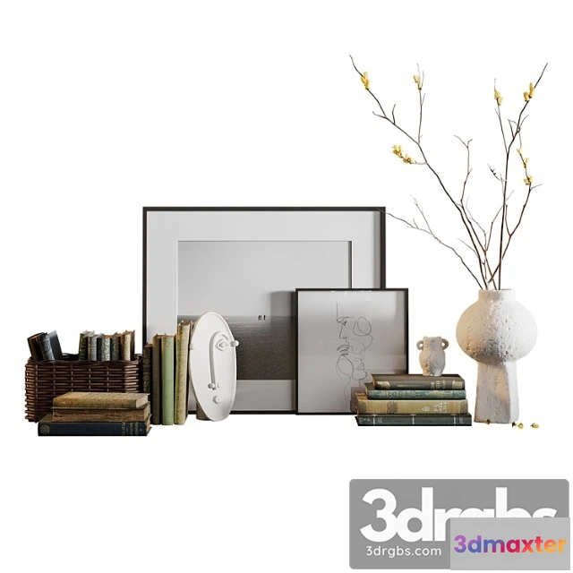 1019078 - Decor set with vases and books