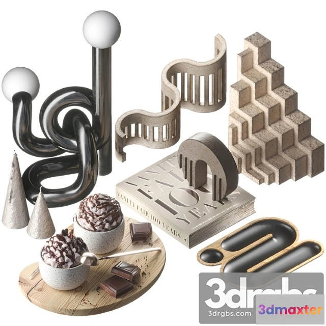 1019166 - Decorative set 015 geometric shapes with coffee