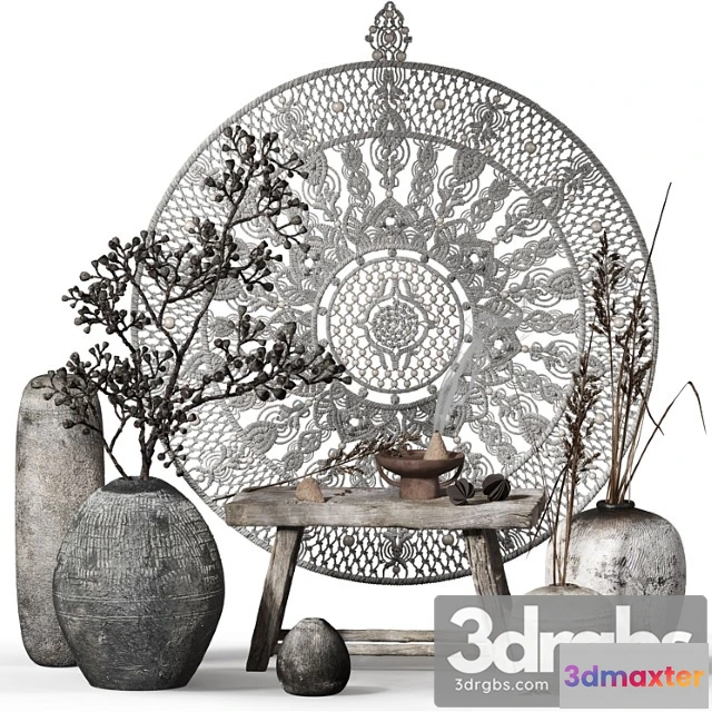 1019168 - Decorative set 015 with macrame panno