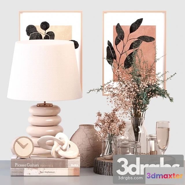1019400 - Decorative set 29 - branches and table lamp
