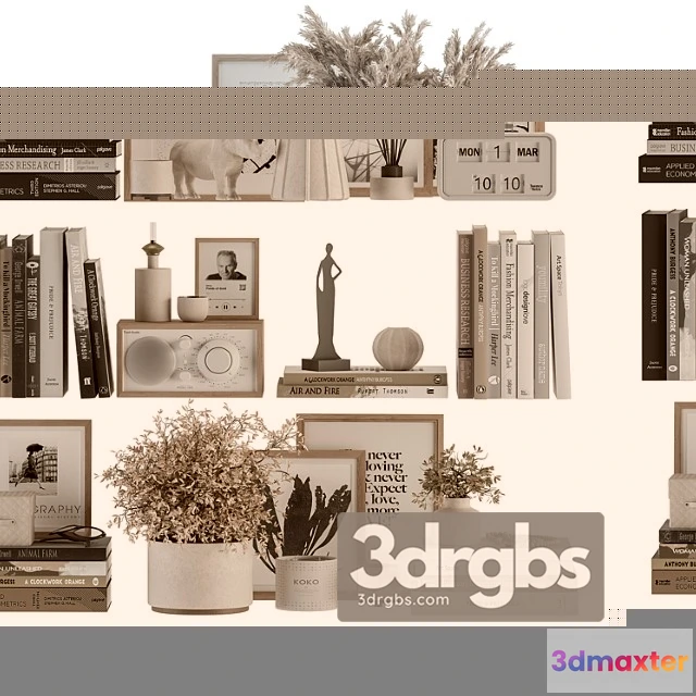 1019550 - Decorative set on shelves and decor objects - set 12