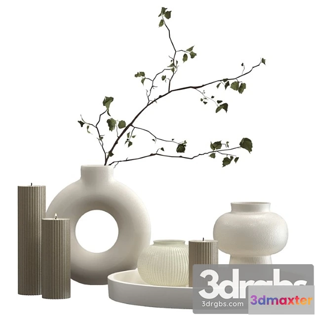 1019590 - Decorative set with candles and vases