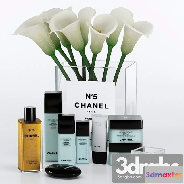 1019594 - Decorative set with cosmetics and flowers