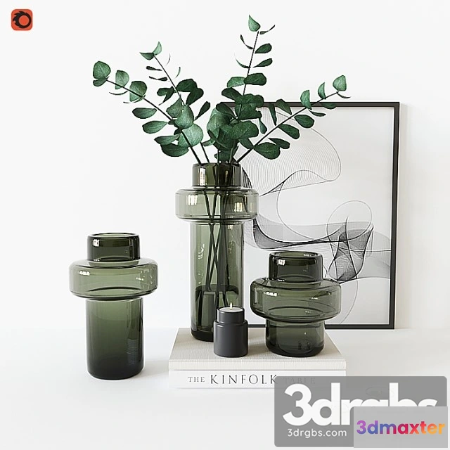 1019606 - Decorative set with glass vase