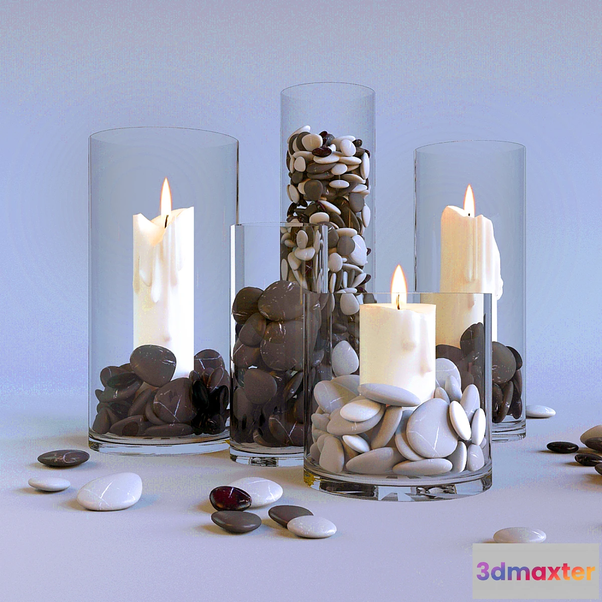 1275298 - candles in glass flasks 3D Max