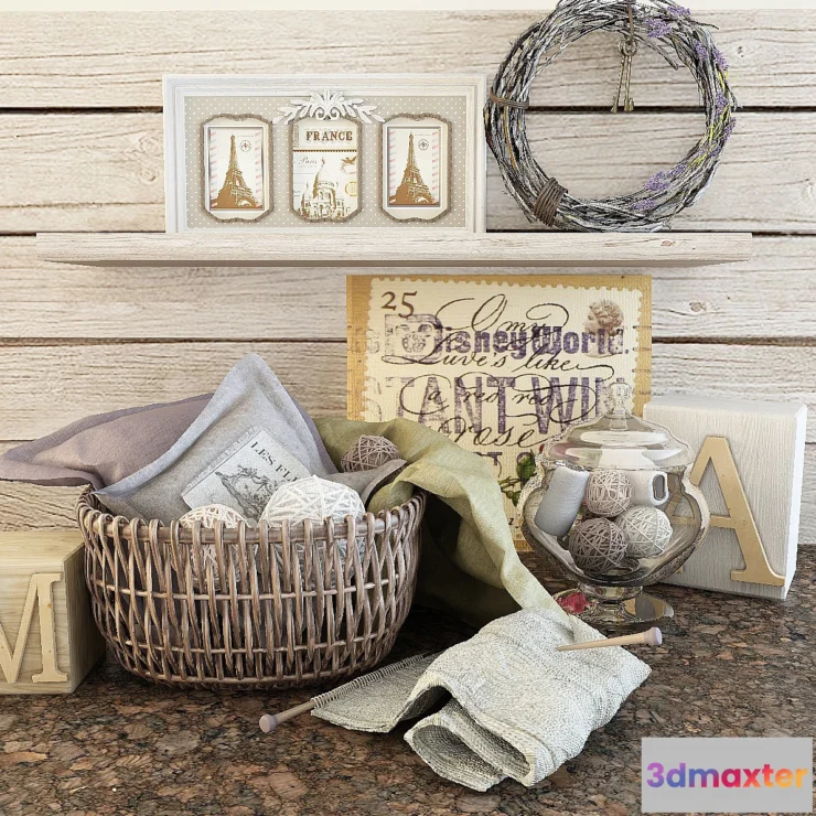 1276188 - Decor with a basket 3D Max