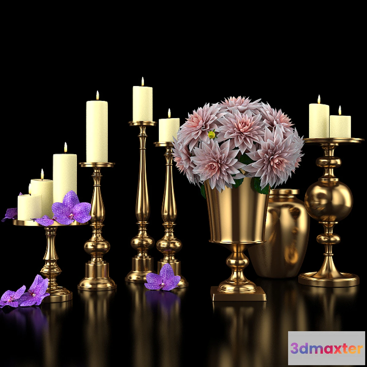 1278162 - Gold_Pillar_Holders 3D Max