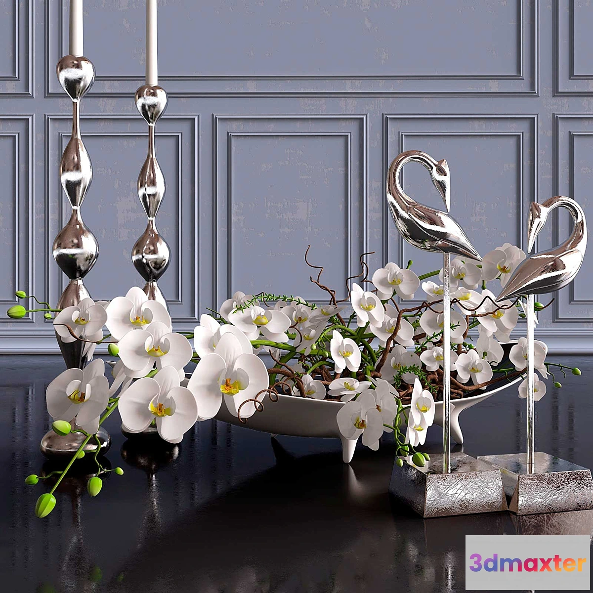 1287726 - Decorative set. Orchid 3D Max