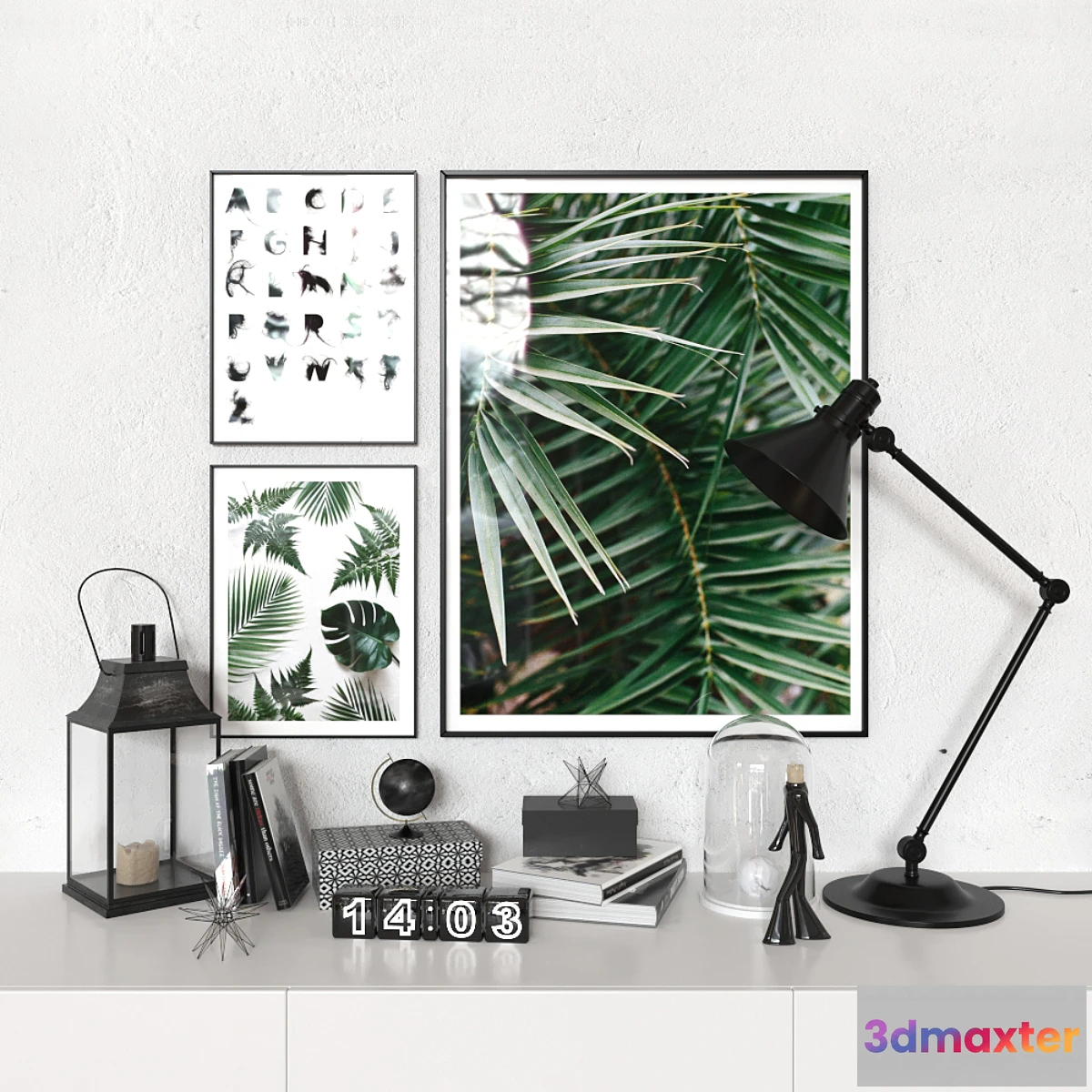 1287938 - Black and white and green 3D Max