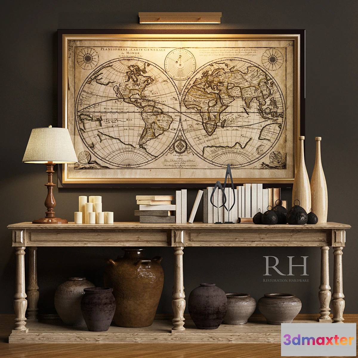 1288022 - Decorotive set Restoration Hardware 3D Max