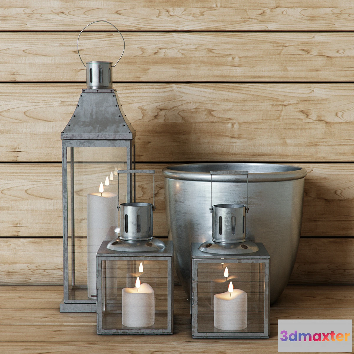 1288330 - A set of candlesticks lanterns 3D Max