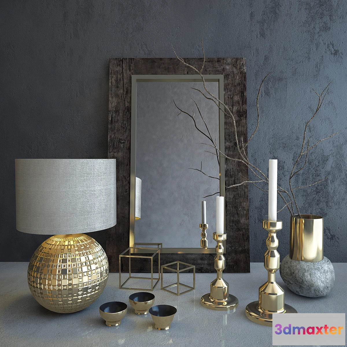 1289476 - Gold Decorative Set 3D Max