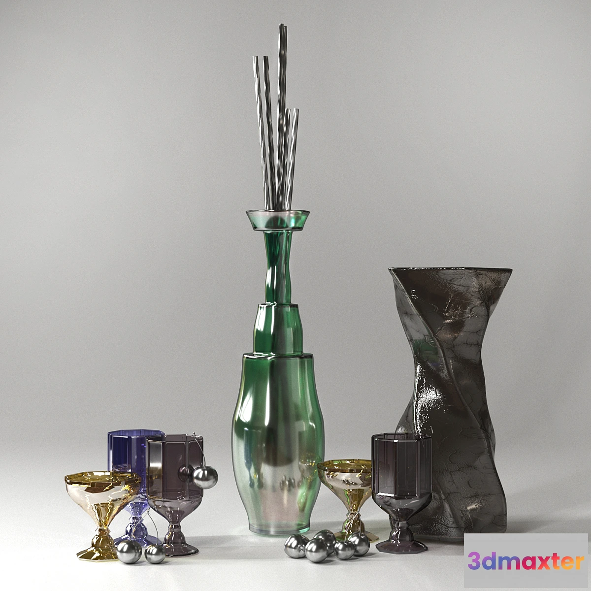 1289626 - Glass Decor Set v.1 3D Max
