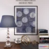 1291071 - FRAMED INDIGO CIRCLES ABSTRACT PRINT 3D Max