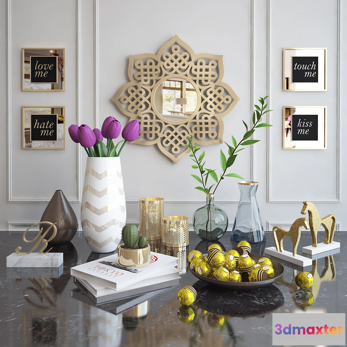 1291859 - Gold Decorative Set 3 3D Max