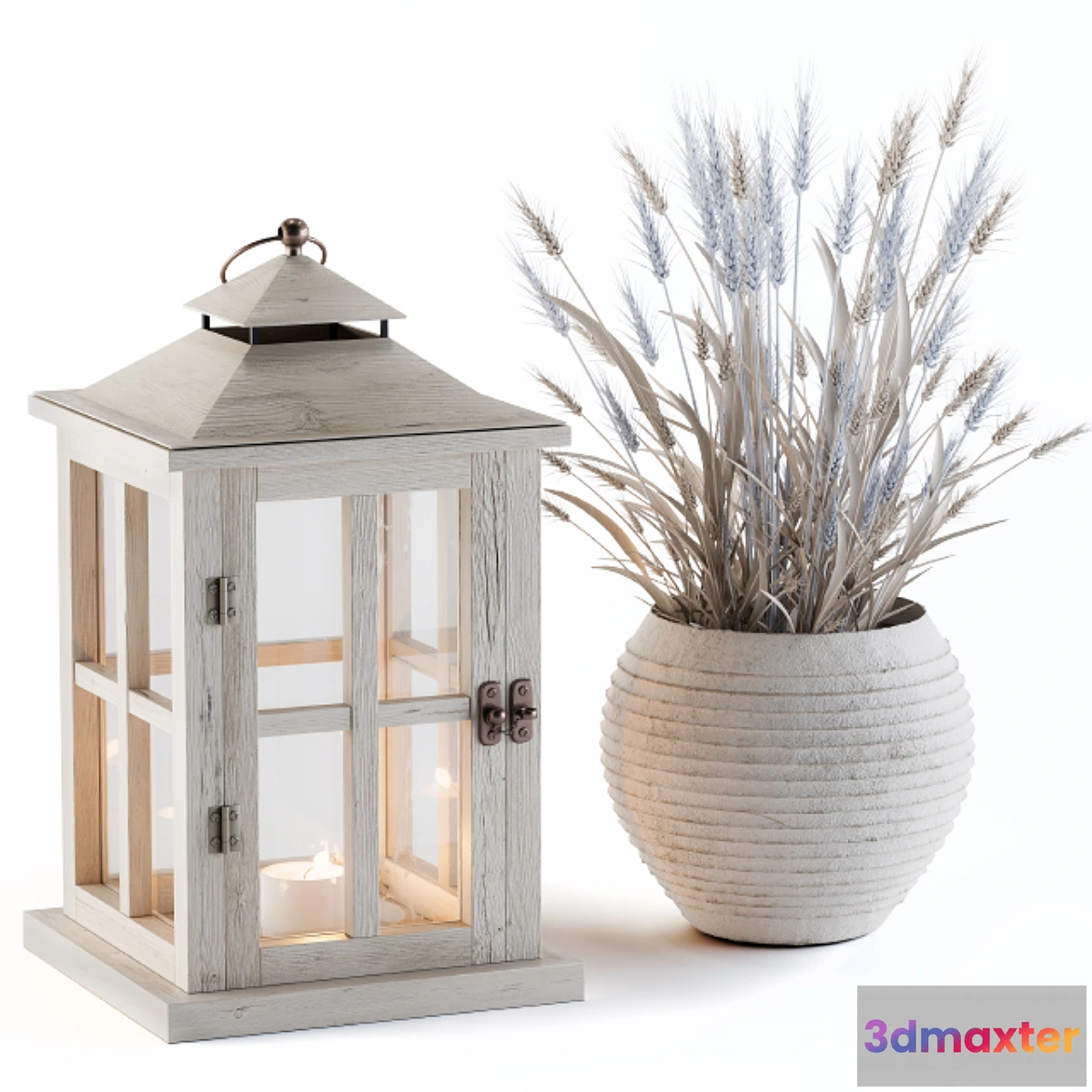 1295113 - Decorative Blue Wheat & Lantern 3D Max