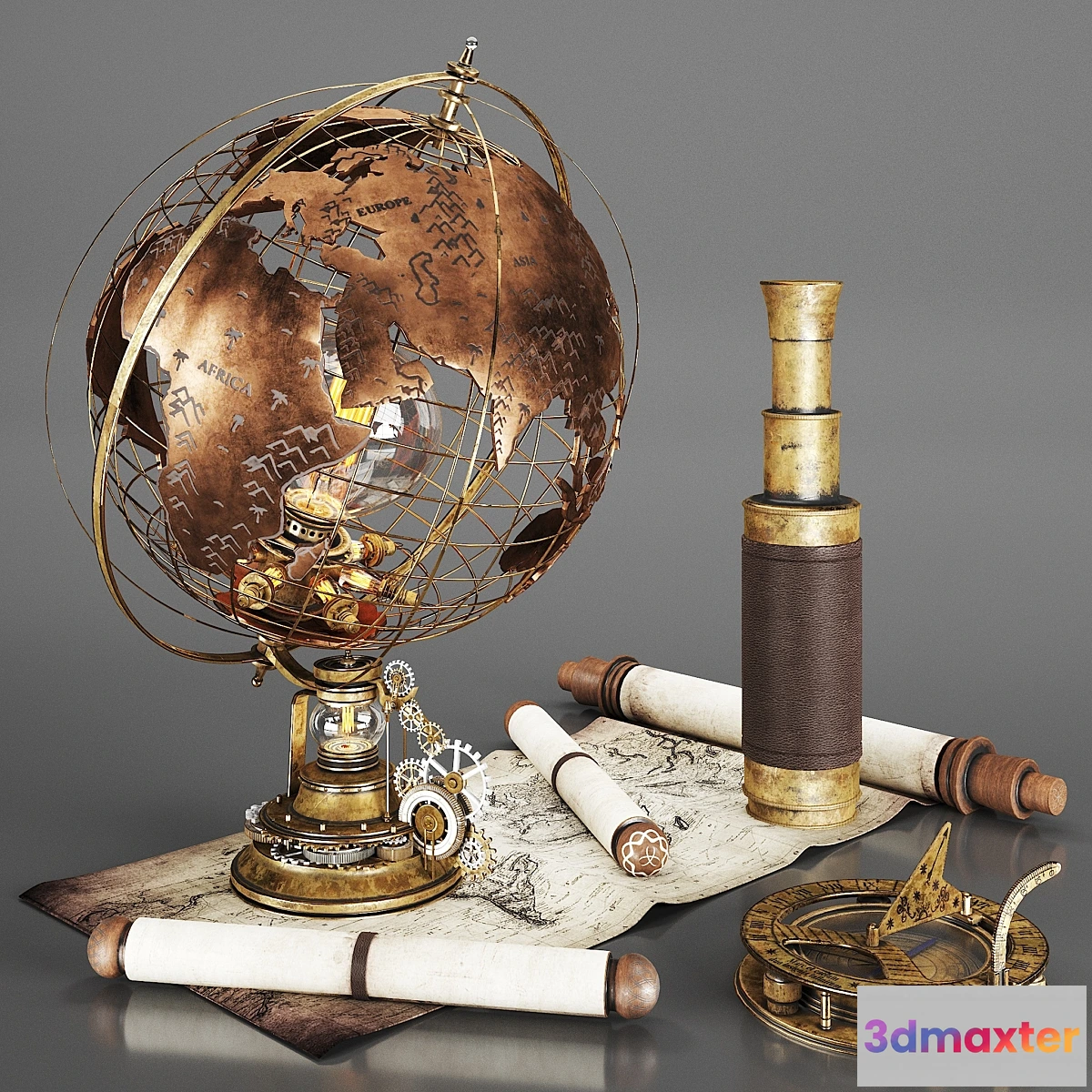 1303180 - Steampunk Traveler Set 3D Max