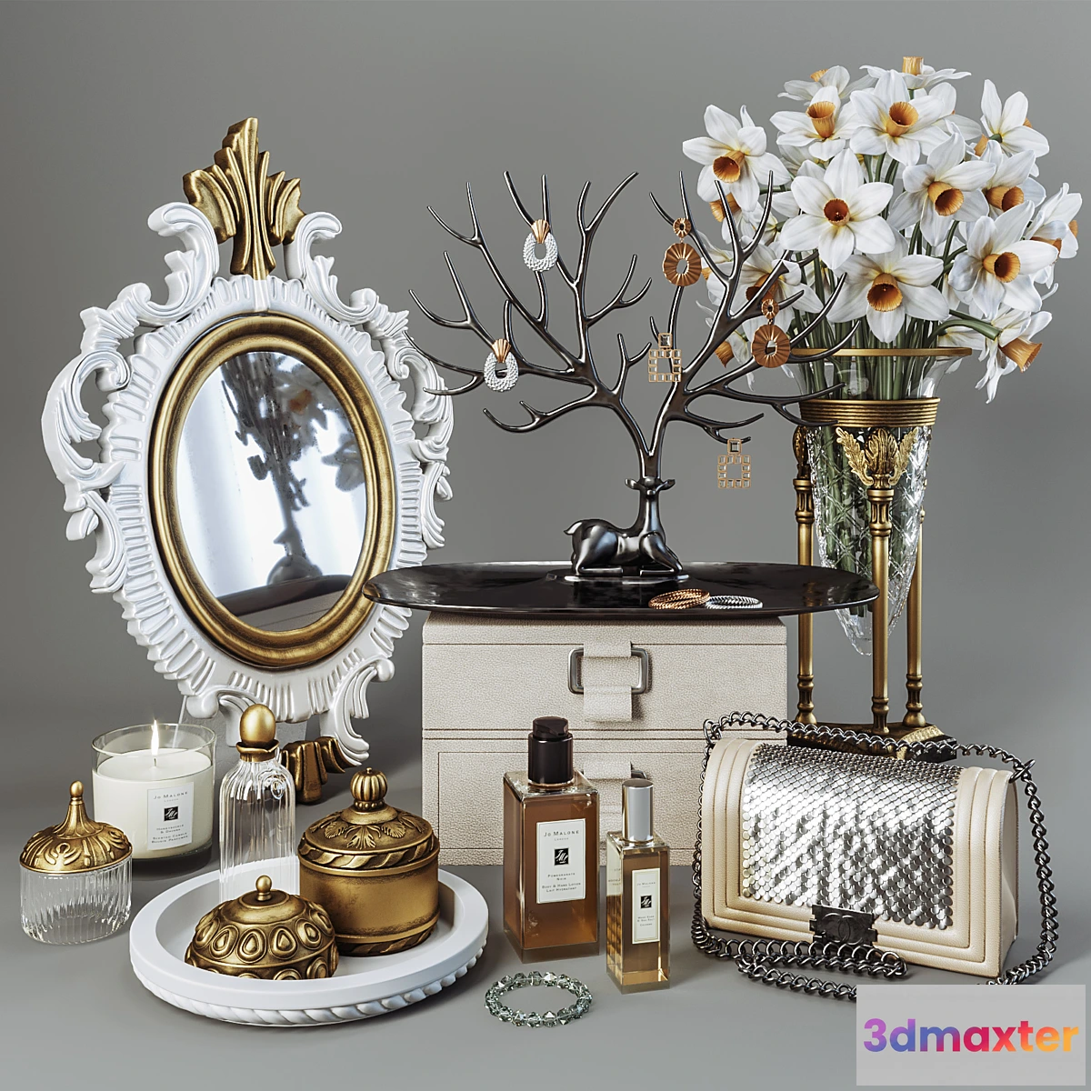 1305901 - Decorative set for ladies dressing table 3D Max