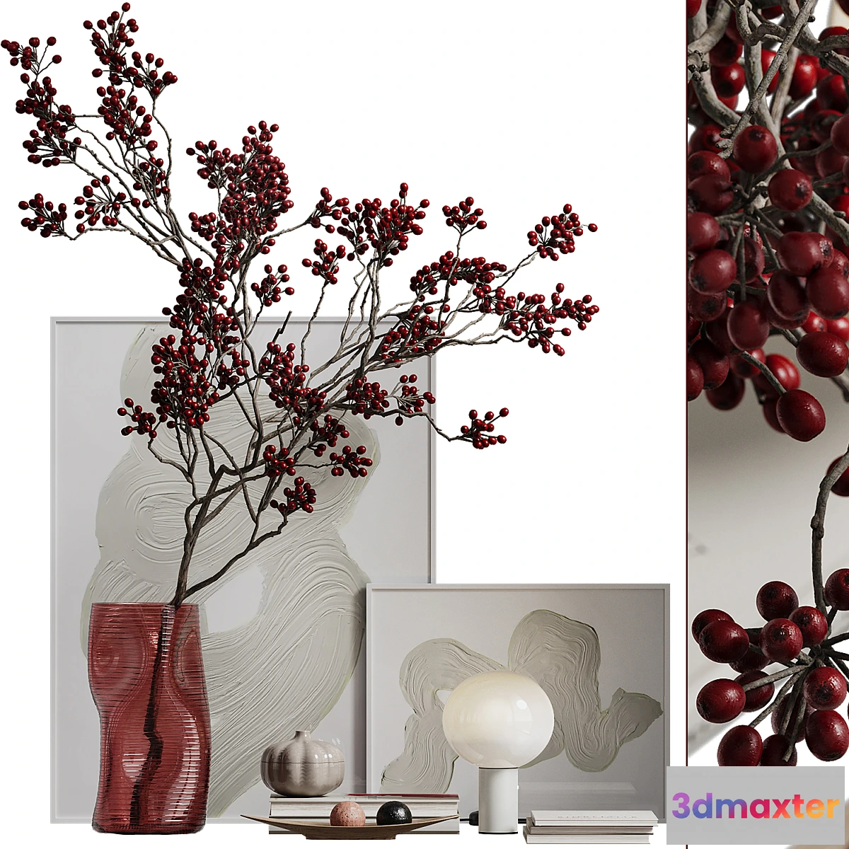 1308612 - Branches with berries decor set - No.2 3D Max