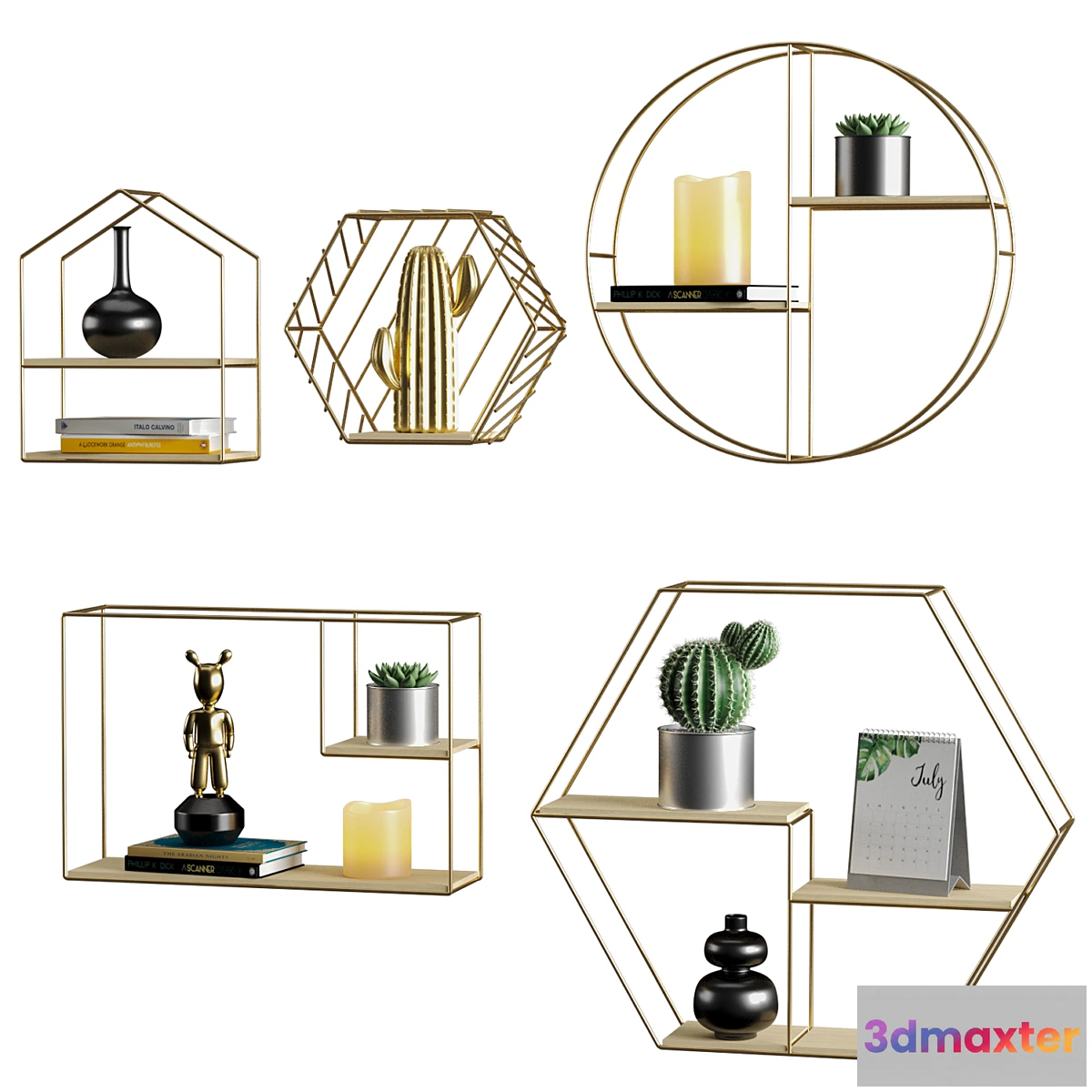 1313128 - Shelves set 5 3D Max