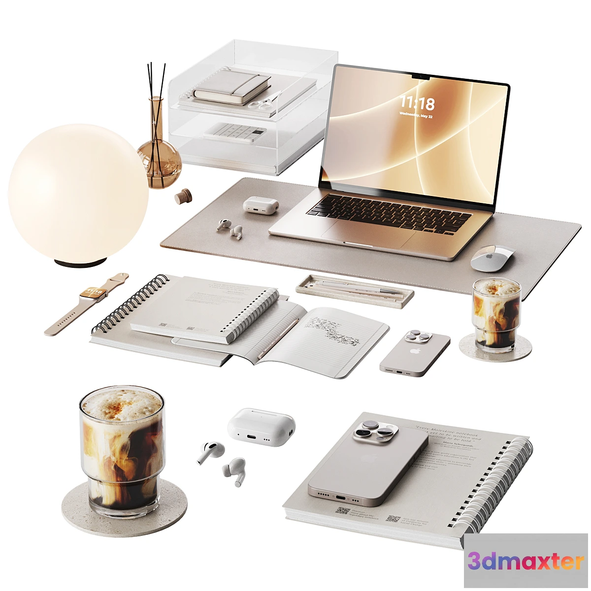 1314645 - Beige soft decor for the workplace 3D Max