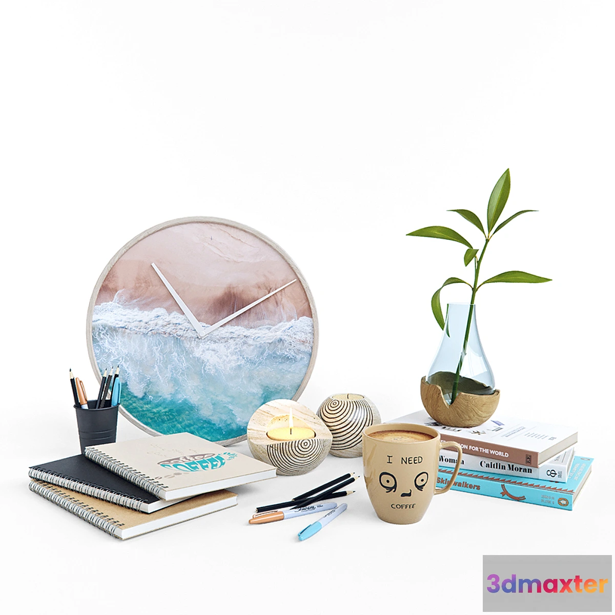 1317268 - Decorative set with turquoise accents 3D Max